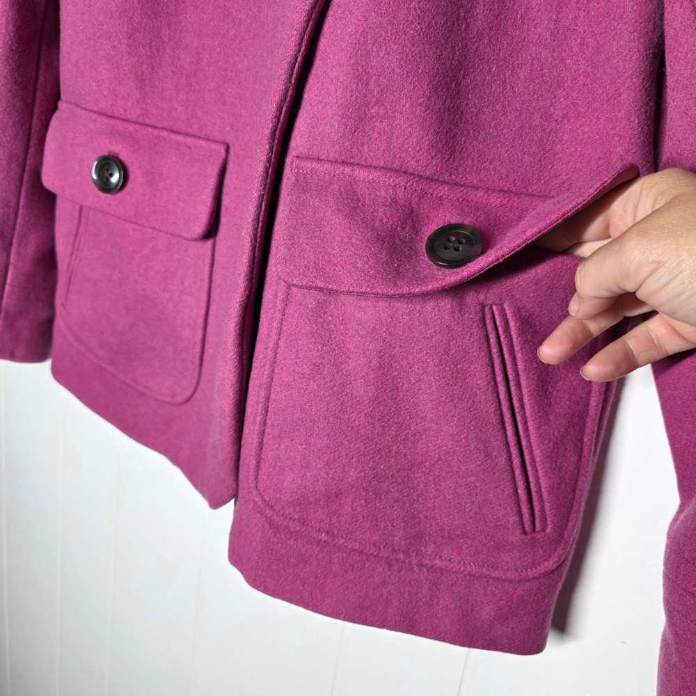 Gap Womens Magenta Pink Wool Blend Double Breasted Peacoat Jacket Size M 498590 - Picture 11 of 12